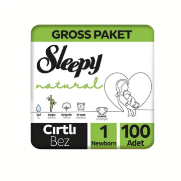 Sleepy Natural Gross Paket Bebek Bezi 1 Numara Newborn 100 Adet