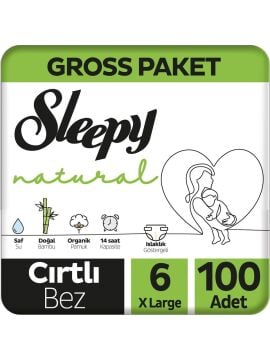 Sleepy Natural Gross Paket Bebek Bezi 6 Numara Xlarge 100 Adet